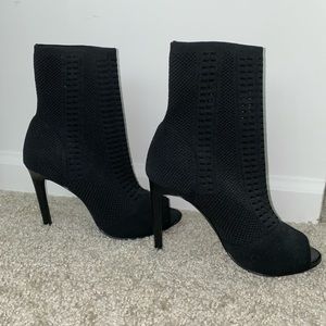 Black Open Toed Knit/Sock Style Heel - Charles By Charles David